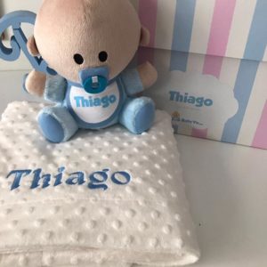 Pack Babyyo Blue · Manta Topitos White