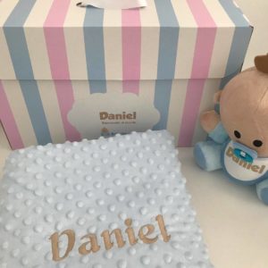 Pack Babyyo · Manta Topitos Blue Camel
