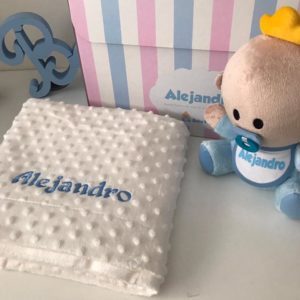 Pack Babyyo Blue · Manta Topitos White